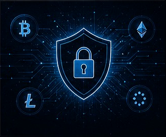 Crypto security shield illustration